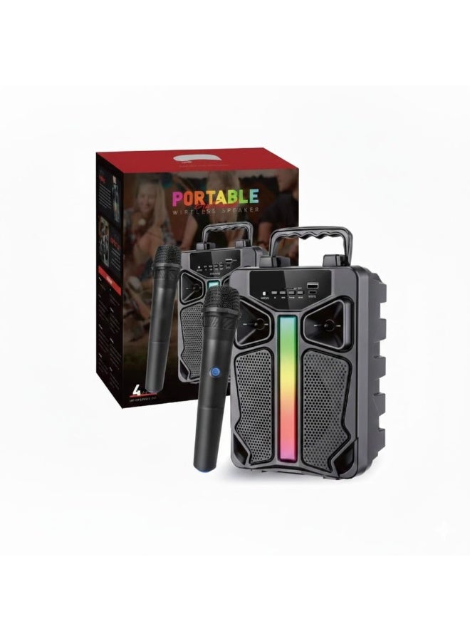 KTS Portable Wireless Speaker with Microphone, Bluetooth Karaoke Speaker System - Image 1